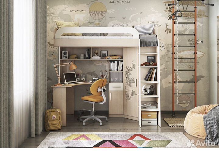 Детская мебель, двухэтажная кровать,школьный стол