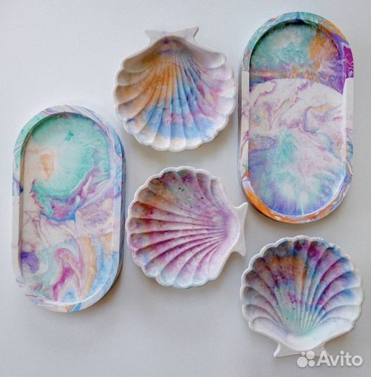 Сильконнвая форма для гипса смолы овальный поднос