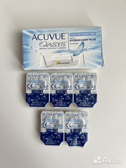 Контактные линзы 14 дн Acuvue astigmatism -4,50