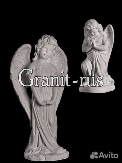 Скульптура ангела на могилу из литьевого мрамора