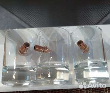 Набор рюмок с настоящей пулей 