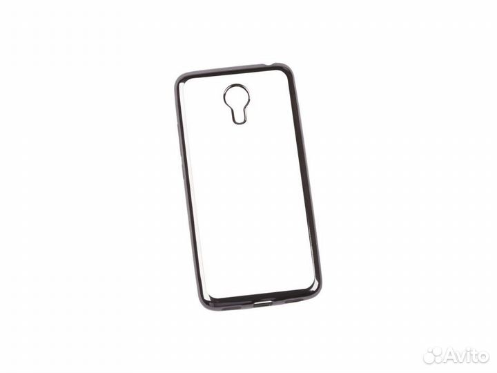 Чехол силиконовый для Meizu M3e (прозрачный с хром
