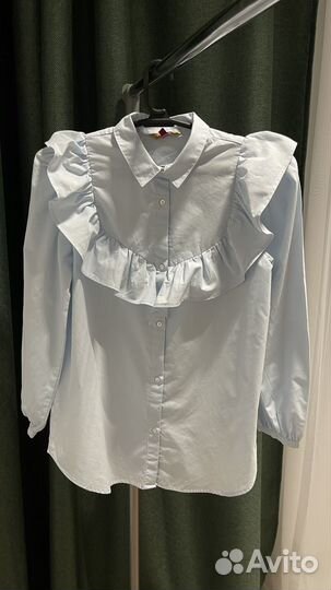 Блузка рубашка голубая, 152