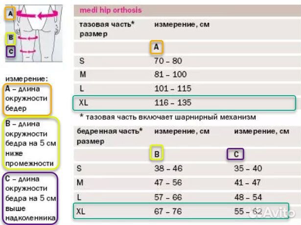 Ортез тазобедренный XL