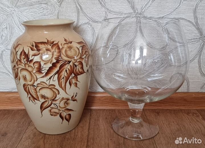 Керамическая и стеклянная Ваза