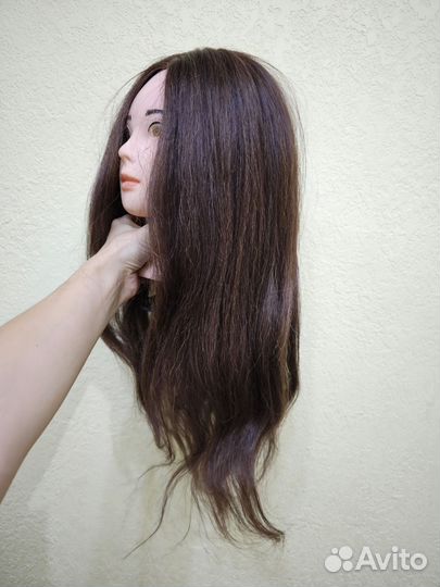 Голова манекен с натуральными волосами 60см