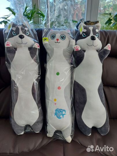 Мягкая игрушка-подушка хаски Хаски батон 70-100 см