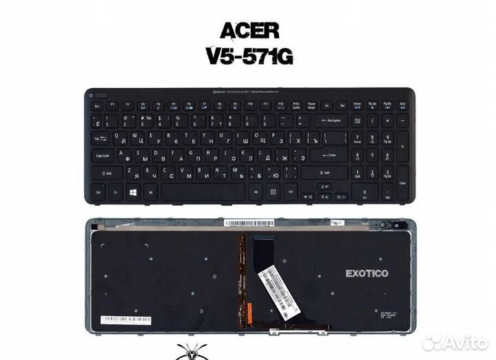 Acer V5-571G Клавиатура с рамкой и подсветкой