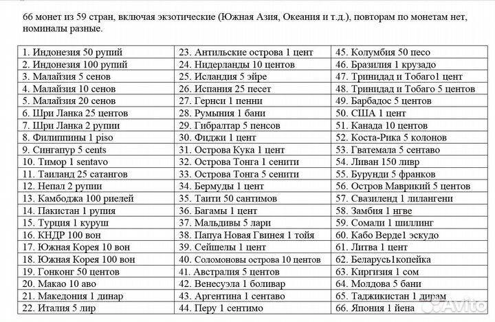 Подарочный необычный набор монет из 59 стран мира