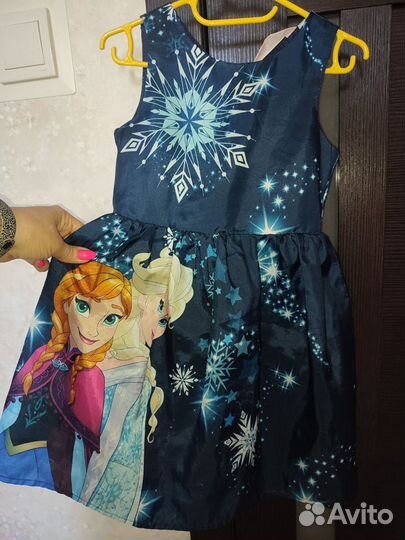 Платье с Эльзой (холодное сердце)на 4-5 и 5-6 лет