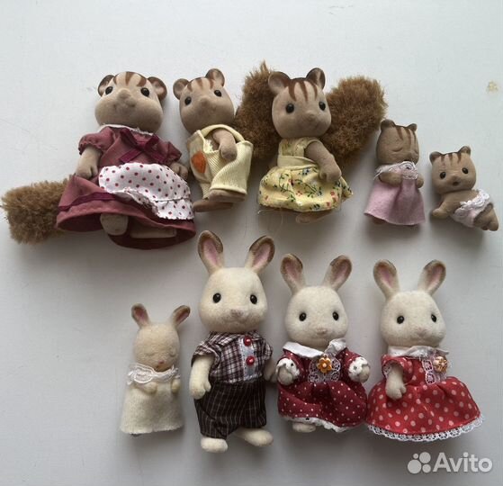 Sylvanian families семьи белки и кролики