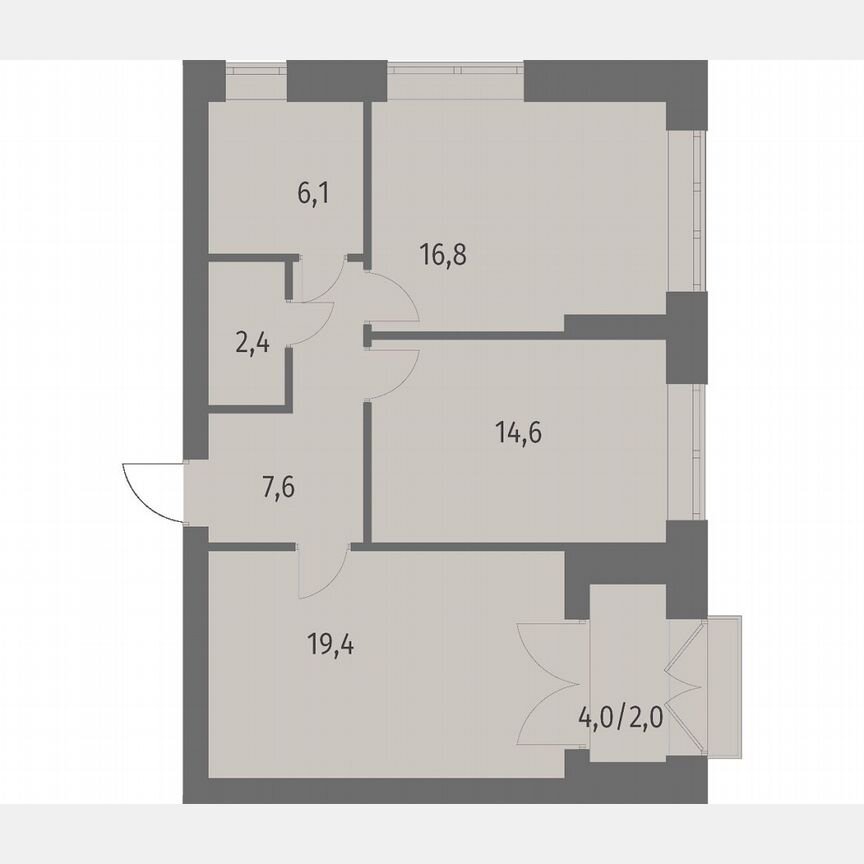 2-к. квартира, 68,9 м², 10/13 эт.