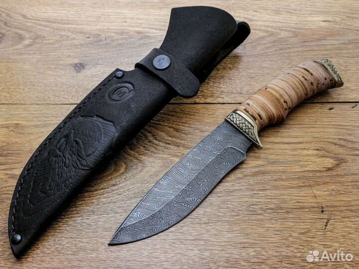 Нож Близнец из дамасской стали