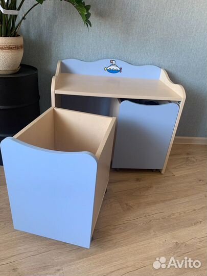 Стеллаж и тумба-столик для игрушек Involux