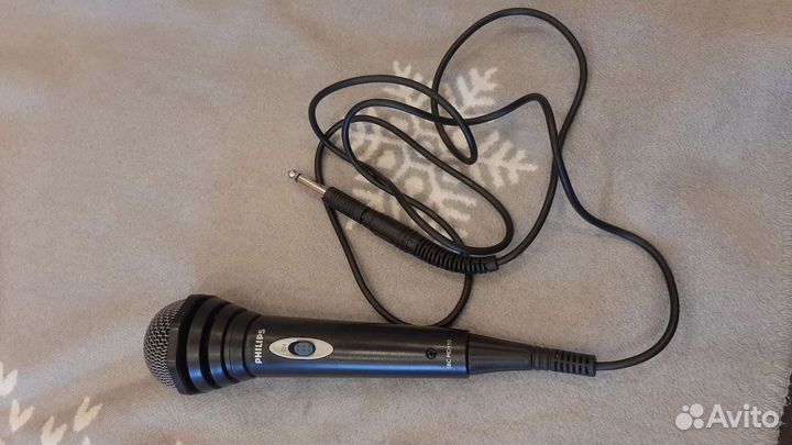 Микрофон Philips, динамический, джек, переходник