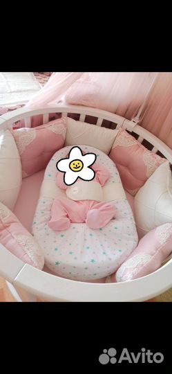 Бортики-подушки, балдахин, держатель