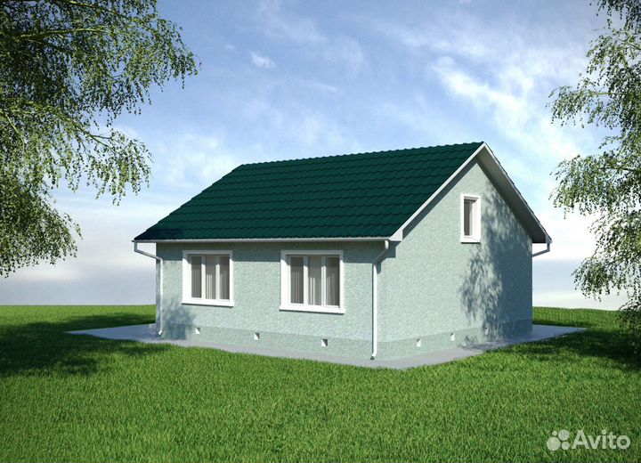 Альбом Проект одноэтажного дома с террасой - 74 м2