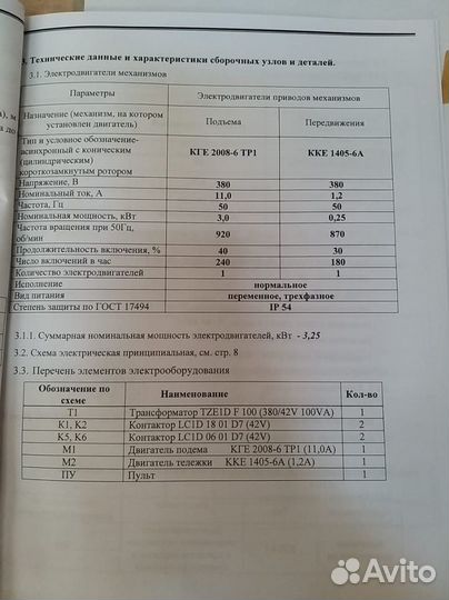 Таль электрическая г/п 2 тн, в/п 9 м Болгария