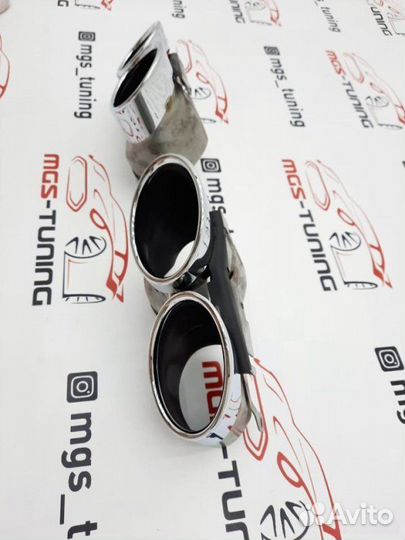 Насадки на выхлоп Audi Q8 двойные хром Стиль SQ8