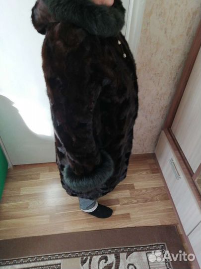 Шуба норковая с капюшоном