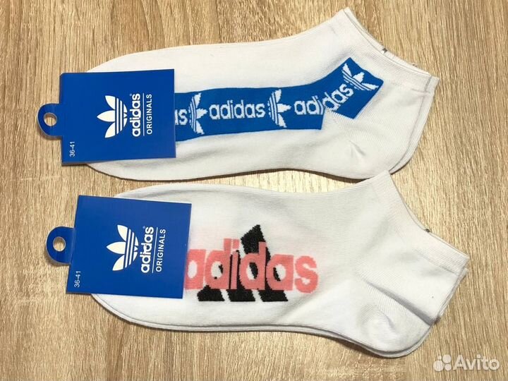 Носки женские Adidas. 10 пар. Белые, короткие