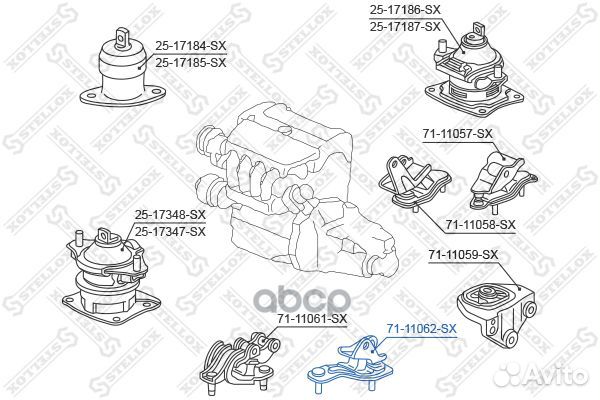 Опора кпп пер.AT honda accord 02-08 7111062SX S