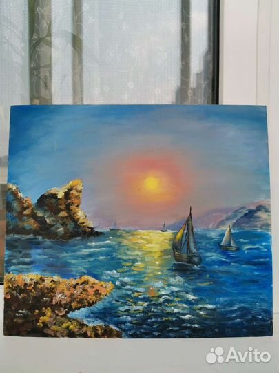 Картина маслом морской пейжаз