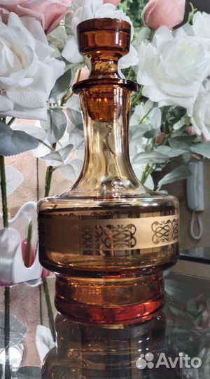 Набор штоф / графин и 6 стопок. Чехия Богемия