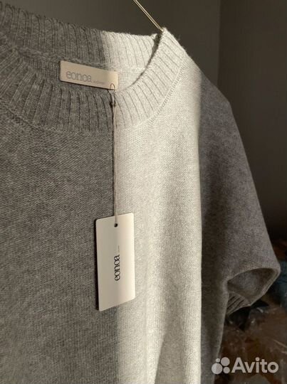 Свитер с коротким рукавом из кашемира и шерсти