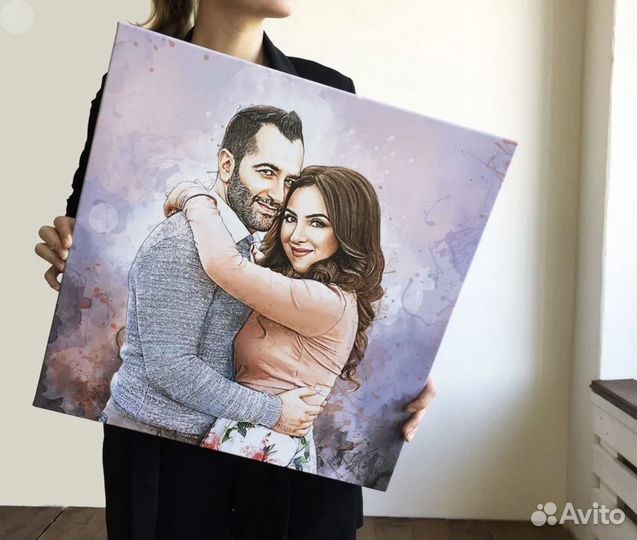Портрет на холсте по фото (разные размеры)