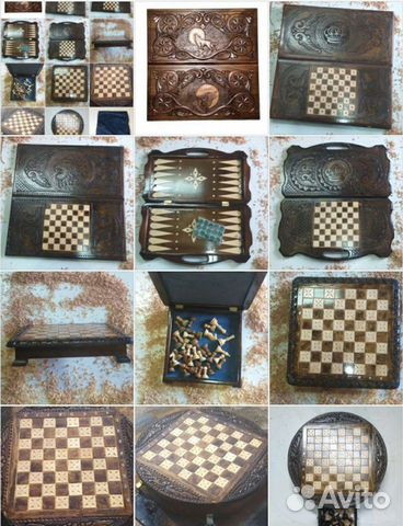 Нарды шахматы ручной работы резные