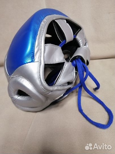 Шлем боксерский Clinch Kids серебристо-синий,XS