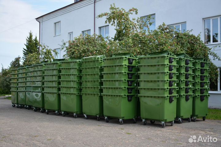 Мусорные Баки 1100 литров Зеленые в Наличии