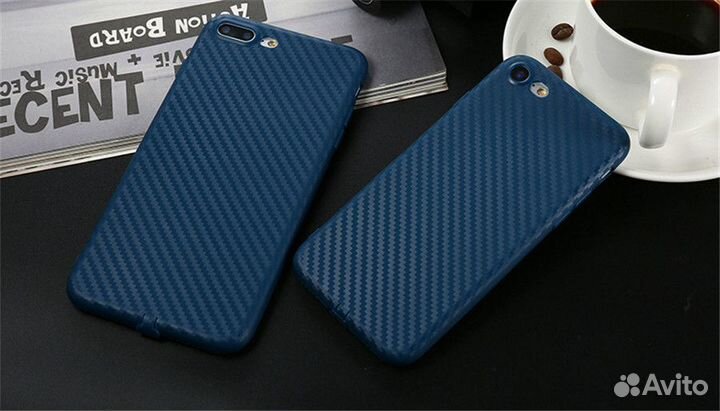 Чехол силиконовый Карбон