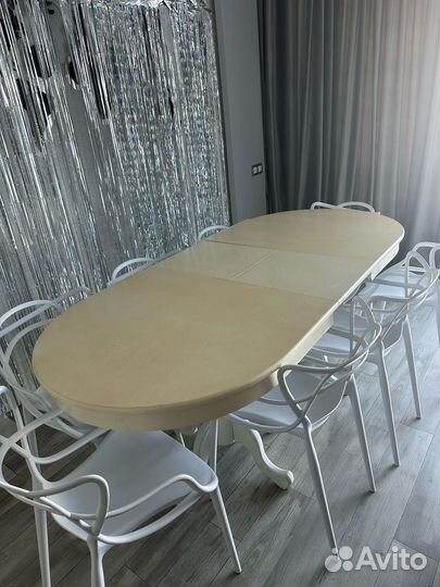 Стол обеденный овальный раздвижной