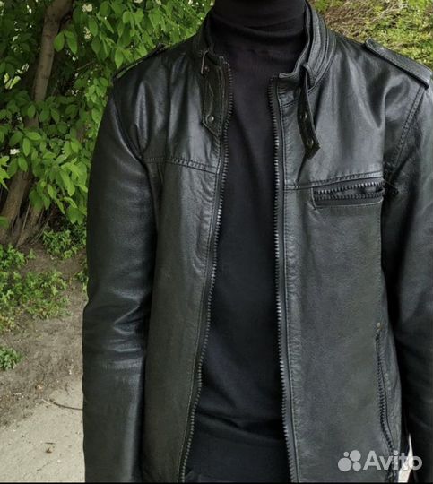 Кожаная куртка мужская 52 54 демисезонная