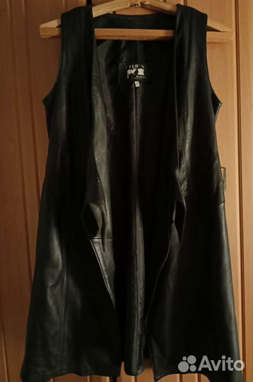 Кожаный плащ женский