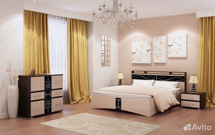 Кровать двуспальная 140х200 с настилом