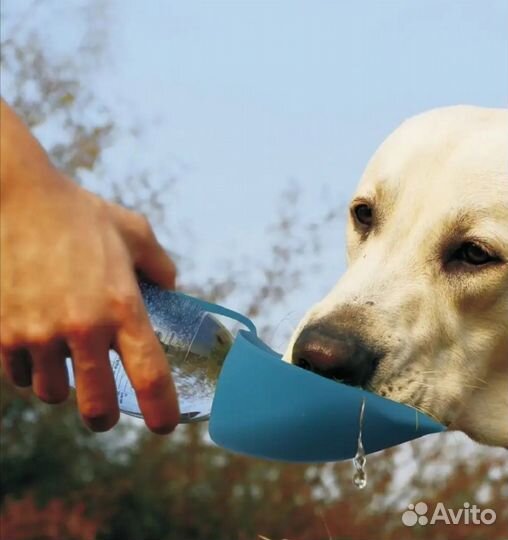 Переносная бутылка-поилка для питомцев, зеленая