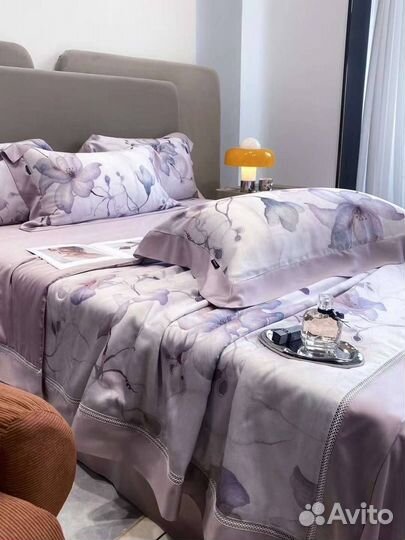 Белье постельное с одеялом премиум тенсель