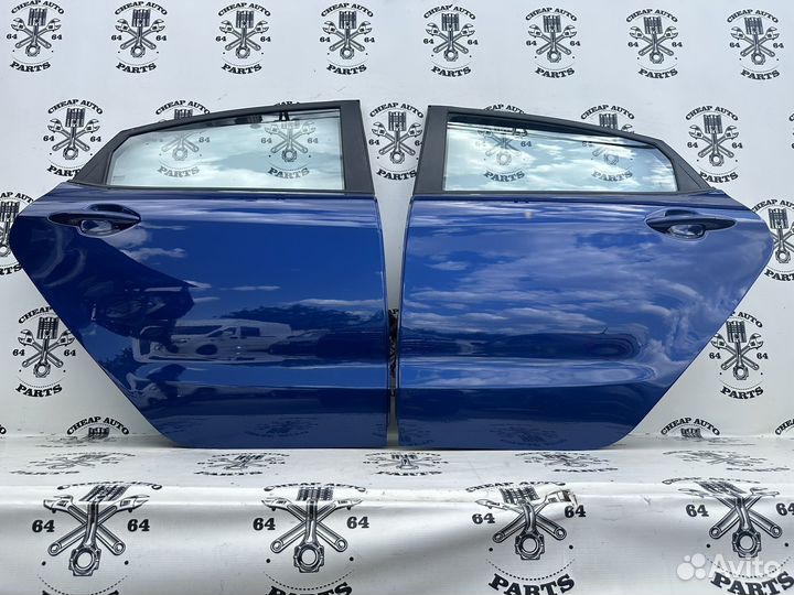 Синие задние двери Kia Rio 3 Б/у Оригинал