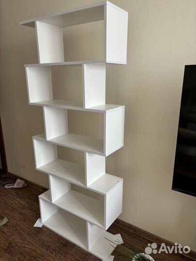 Стеллаж деревянный белый