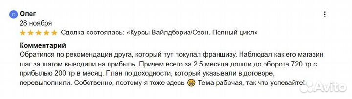 Франшиза на маркетплейсах с прибылью от миллиона