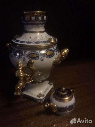 Гжель самовар с чайником