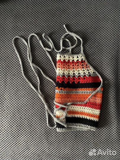 Вязаный крючком топик Y2k Pinterest