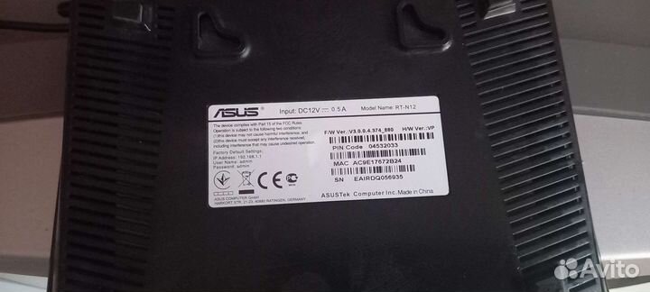 Wifi роутер asus rt-n 12