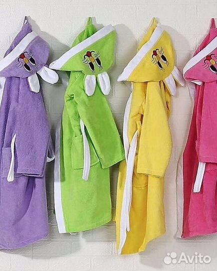 Детские махровые халаты с капюшоном