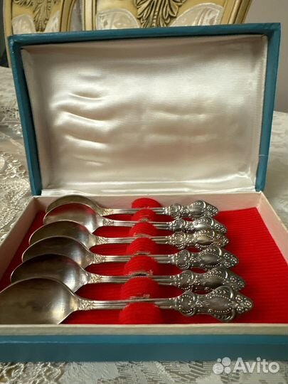 Кофейные ложки СССР,набор(6 шт.)мельхиор