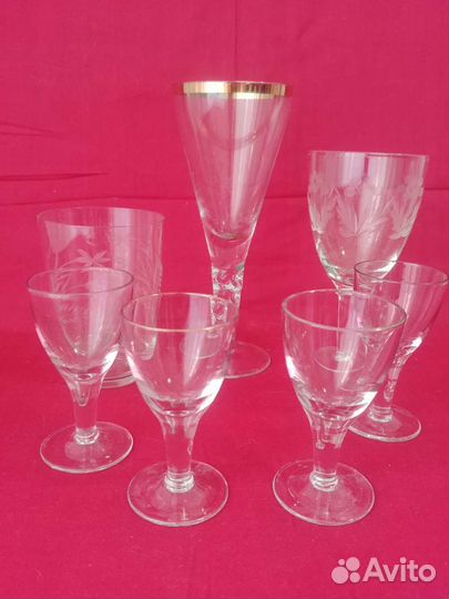 Рюмки, фужеры цветное стекло СССР
