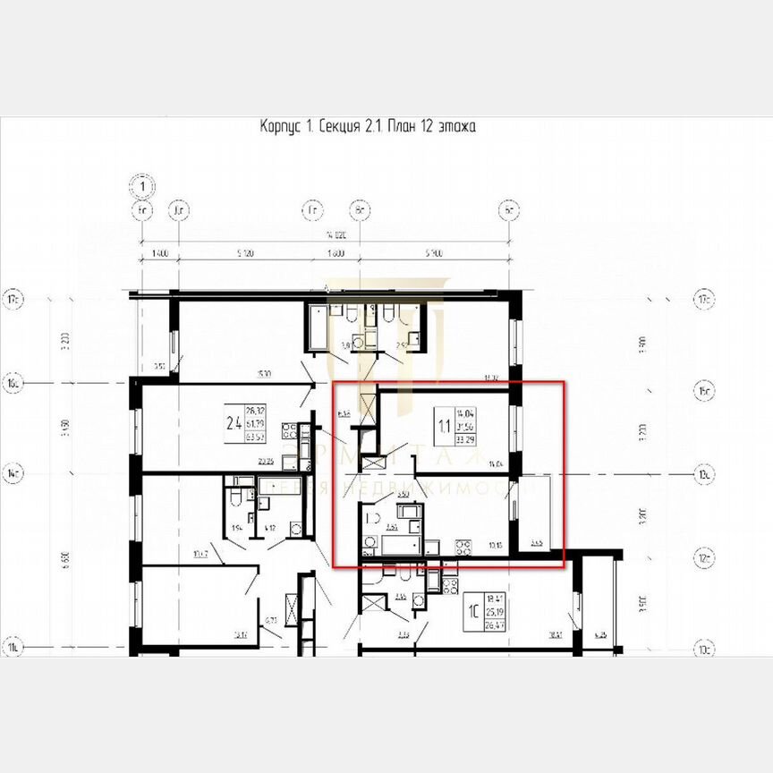 1-к. квартира, 31,6 м², 12/12 эт.